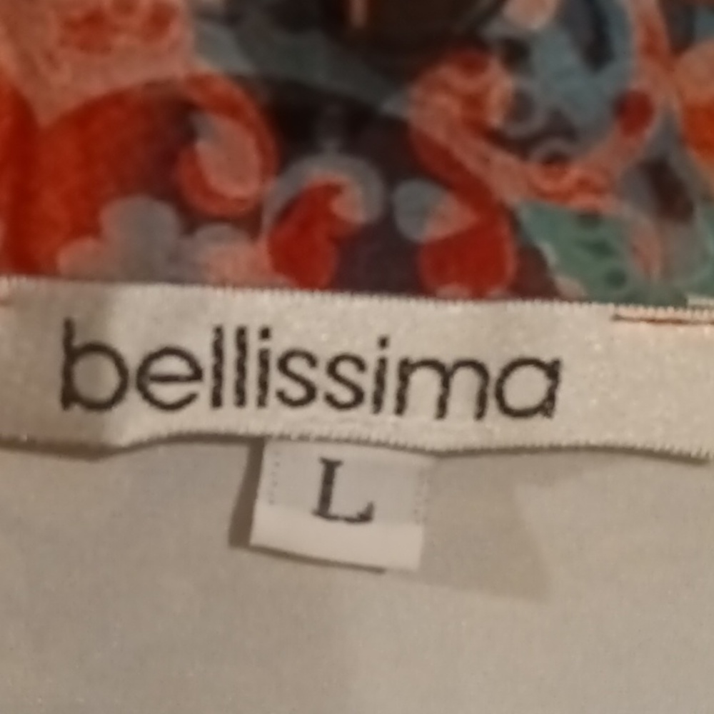 FINAL PRICE NWT bellissima multi-colored paisley/floral blouse w knotted front